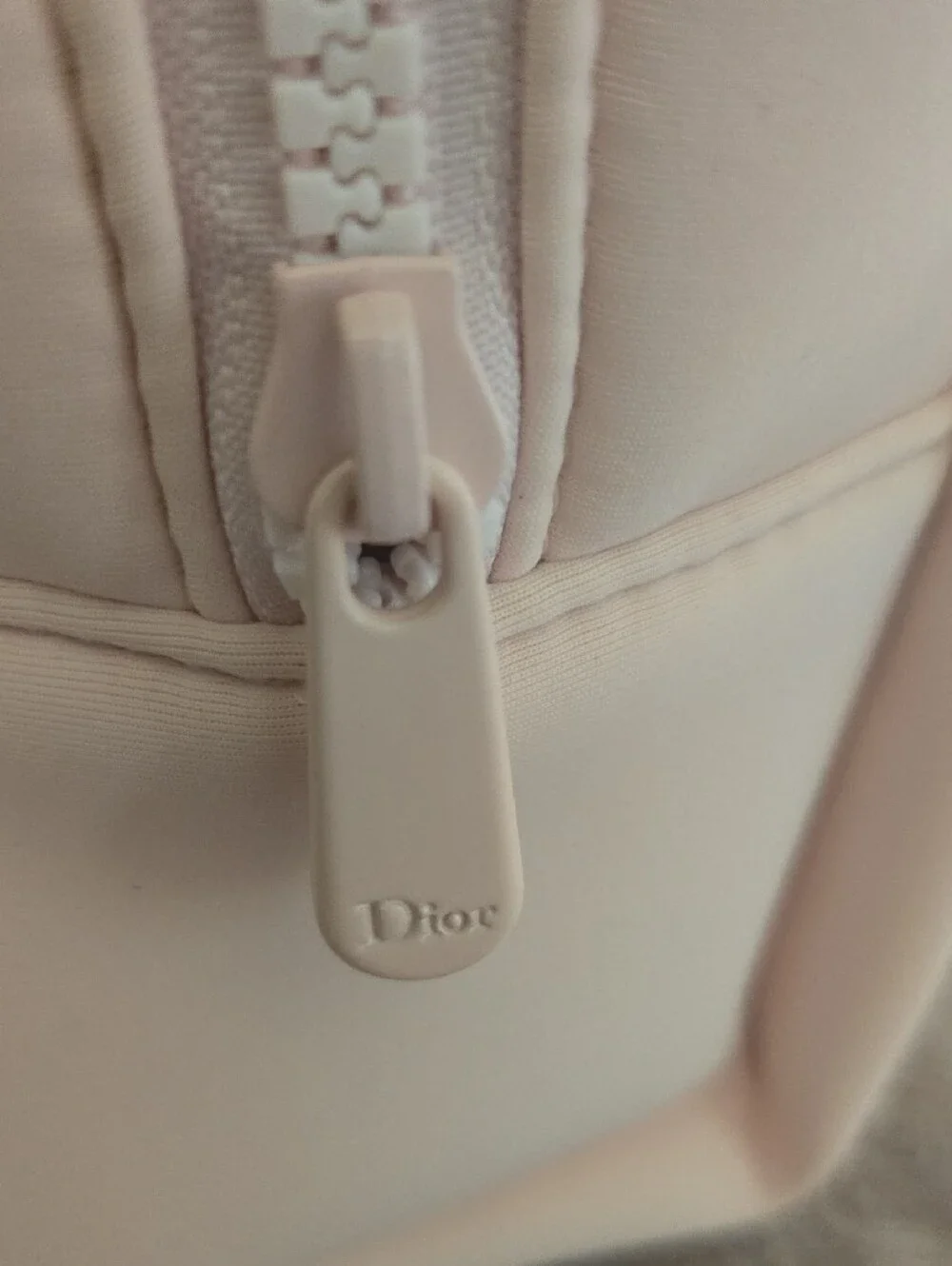 Christian Dior Pink CD Logo Cosmetic / Makeup Pouch White Zip